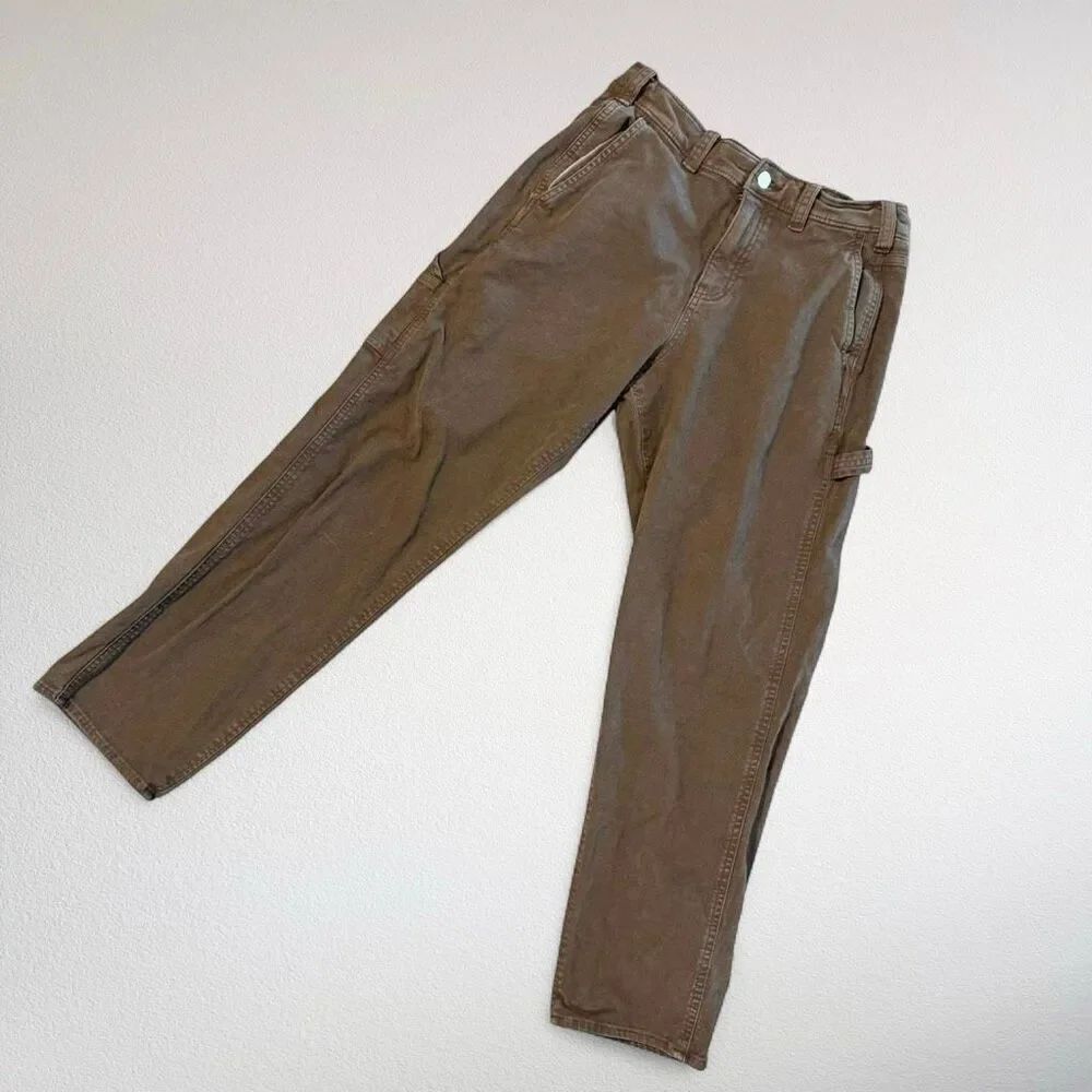 Abercrombie & Fitch Cargo Carpenter High Straight Leg Pants Brown 28/30L